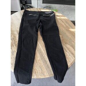 Black Women's Jeans with Back Zip Pocket - Unbranded